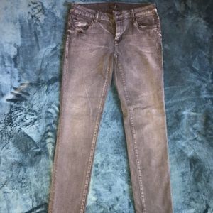 Forever 21 grey distressed skinny jeans